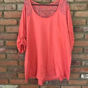 Coral 3/4 Length Sleeve Tunic